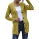 thumbnail image 1 of Jumpingount Suéter de mujer con cuello en V Botón Prendas de abrigo Abrigo de otoño de punto de manga larga Prendas para la parte del cuerpo Amarillo METRO, 1 of 6