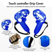 Accessories For Oculus Quest 2, 2023 Upgraded VR Silicone face Cover, Quest 2 Touch Controller Grip Cover, Protective Lens Cover, Disposable Eye Cover, Thumb Button Cap, Blue