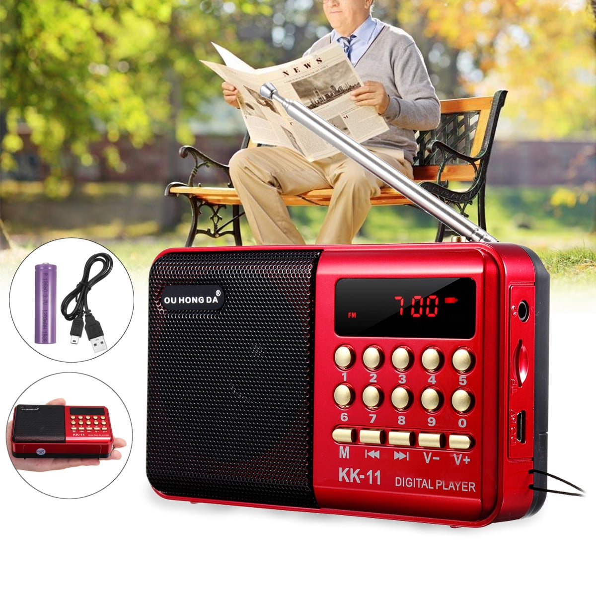 Mini Portable Radio LCD Digital FM Radio Receiver