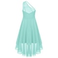 thumbnail image 4 of Rswnyirn Kids One Shoulder Sequin Flower Girl Dress High Low Wedding Bridesmaid Dress Pageant Prom Mint Green 8, 4 of 7