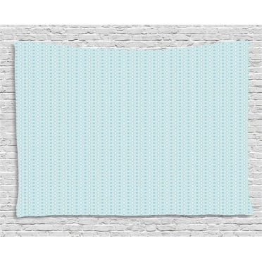 Vintage Blue Tapestry, Nested Square Shapes with Round Edges Accompanied by Little Dots, Wall Hanging for Bedroom Living Room Dorm Decor, 80W X 60L Inches, Baby Blue and White, by Ambesonne