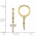thumbnail image 4 of 10K Yellow Gold Cz Cross Hinged Hoop Earrings (23.46 X 6.25) Made In Vietnam 10er316, 4 of 5