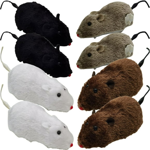 KAKOWELY juguetes interactivos divertidos para gatos con forma de ratón de cuerda, de peluche
