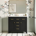thumbnail image 2 of 36-Inch Modern Single Bathroom Vanity | Functional in Bathroom Space | Solid Wood Frame and Smooth Ceramic Sink | Keep Bathroom Items Safe, 2 of 7