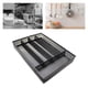 thumbnail image 1 of Caja de Almacenamiento de Cubiertos Sin Silicona, Soporte de Papelería, Soporte de Utensilios de Almacenamiento de Cubiertos, Bandeja de Cubiertos, Ca Negro Soledad Organizador de cubiertos, 1 of 7