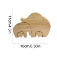 thumbnail image 2 of Estatua de elefante de madera, adorno creativo de la familia del elefante, decoración del dormitorio del hogar, 2 of 7