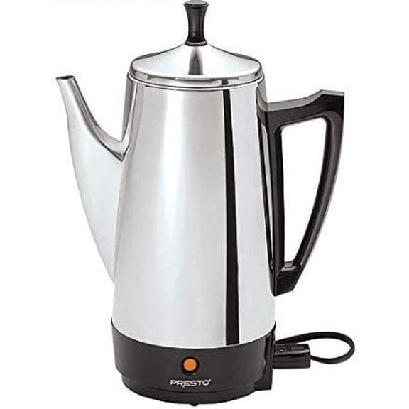 Presto E1PT02811 12 Stainless Steel 02811 Cup Coffee Maker with 1 Year Extended Warranty