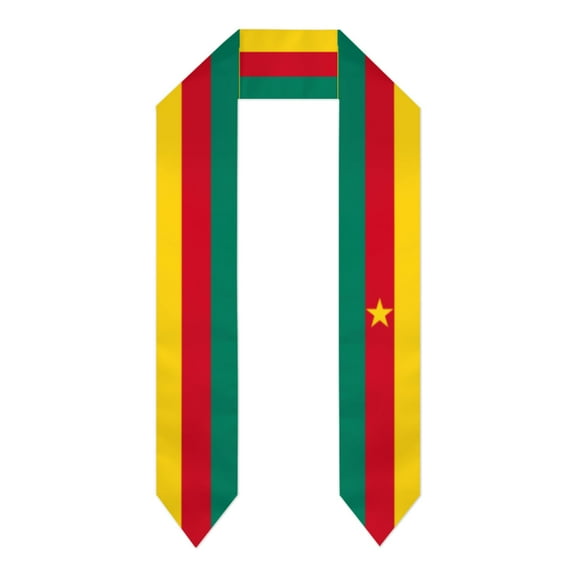 Cameroon Flag Thick Graduation Sash Stole Scarf Double Sided Honor Stole For Graduation Students Class Of 2024
