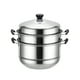 thumbnail image 1 of Vaporera multifunción de acero inoxidable de tres capas, universal, para cocina de inducción y gas (28 cm) (doble fondo), 1 of 6