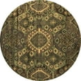 thumbnail image 1 of Ahgly Company Indoor Round Abstract Brown Modern Area Rugs, 5' Round, 1 of 4