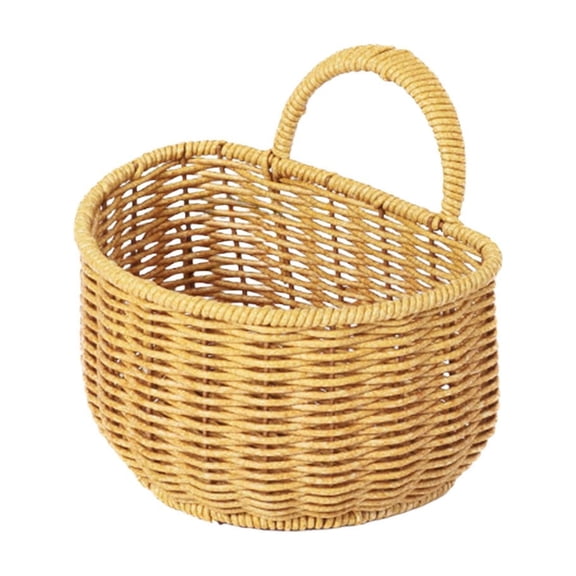 Hanging Wicker Rattan Basket,Hand-Woven Wood Storage Basket,Hanging Baskets,Toilet Paper Basket for Over Toilet Storage Shelf, Home Decor, Living Room,5.3x4x4 in