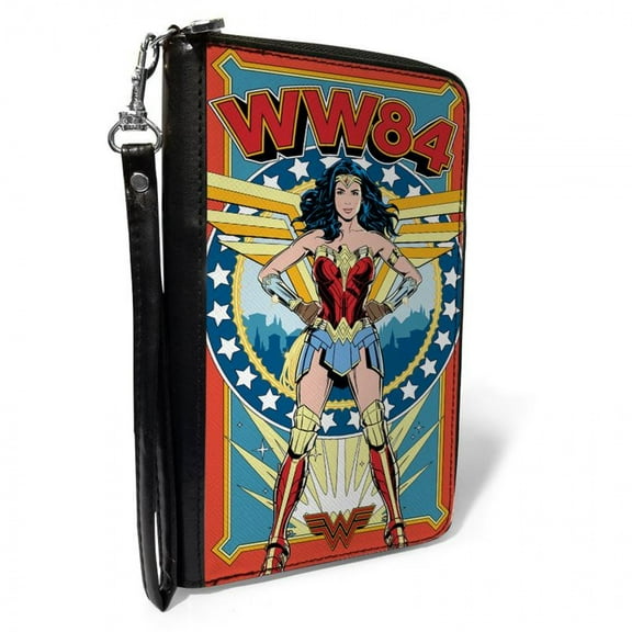 Buckle-Down Women's DC Wonder Woman Retro WW84 Leather Zip Around Wallet