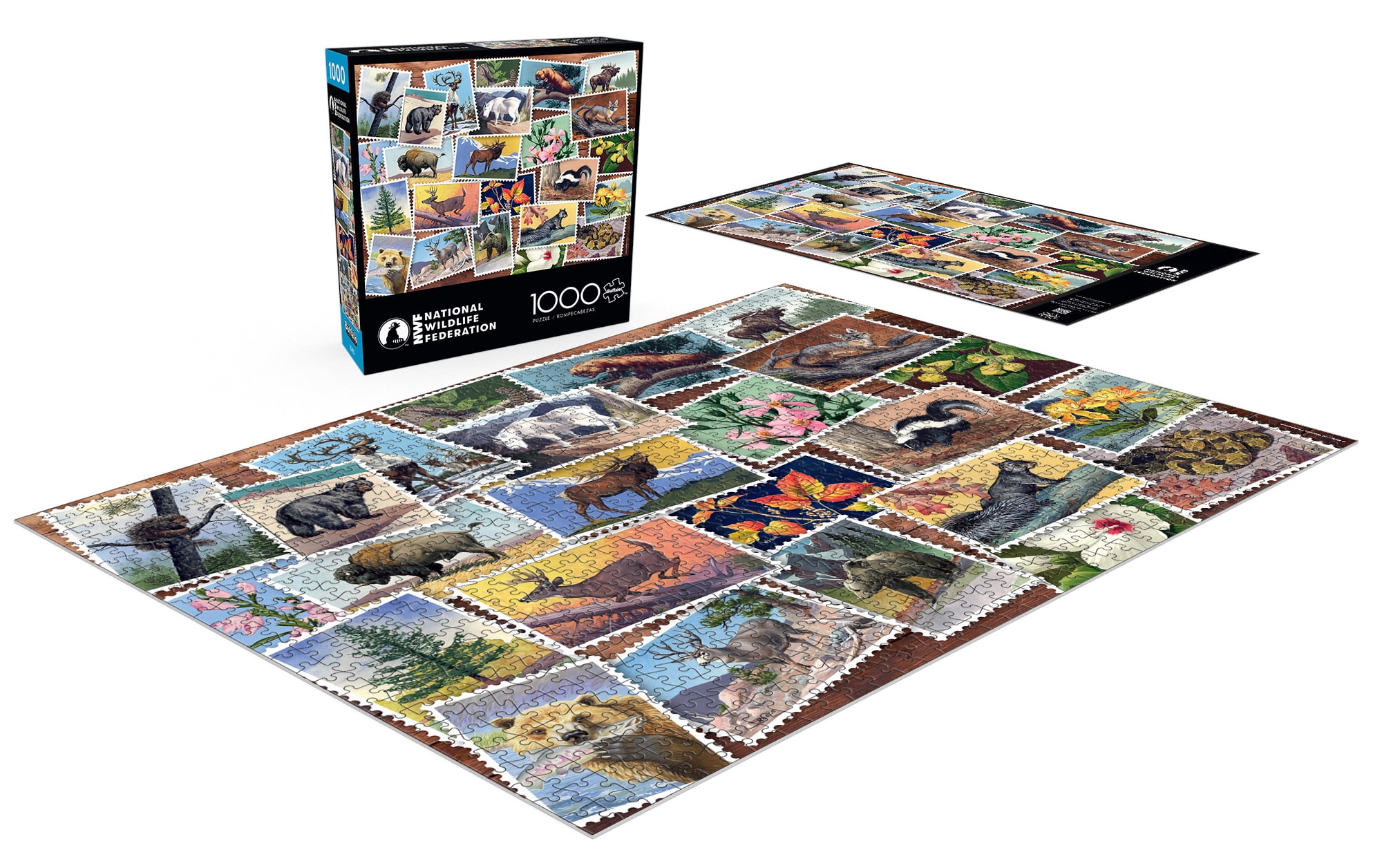 Buffalo Games National Wildlife Federation Stamp Collage 1000-Piece 26.75 x 19.75-inch Interlocking Jigsaw Puzzle for Adults Ages 14+