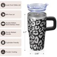 thumbnail image 3 of 20oz Geometric Design Double Wall Handle Tumbler, Stainless Steel Insulated Travel Coffee Mug Leak Proof Texture, 3 of 5