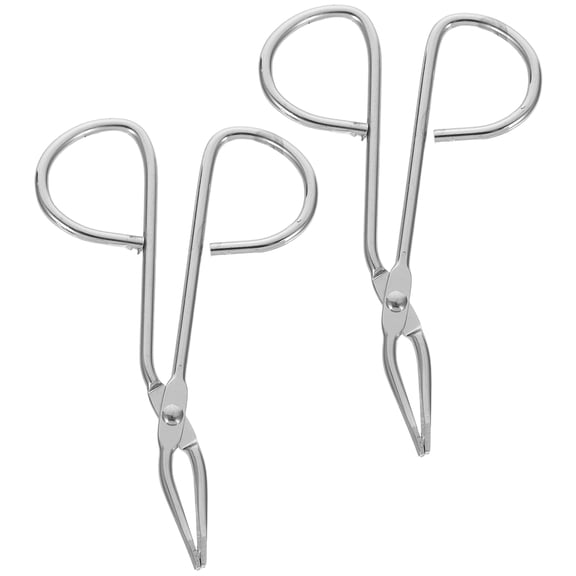HOMOBABE 2PCS Scissor Tweezers Silver Stainless Steel Eyebrow Shaping for Beauty Routine