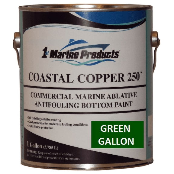 Coastal Copper 250 Ablative Antifouling Bottom Paint GREEN GALLON Marine Paint