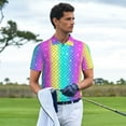 thumbnail image 3 of Pofeuu Rainbow Scales2 Print Men's Loose Fit Midweight Short-Sleeve Pocket Polo-Large, 3 of 6