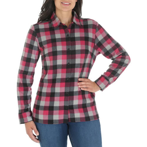 Lee Riders - Women\0s Cozy Microfleece Plaid Shirt - Walmart.com ...