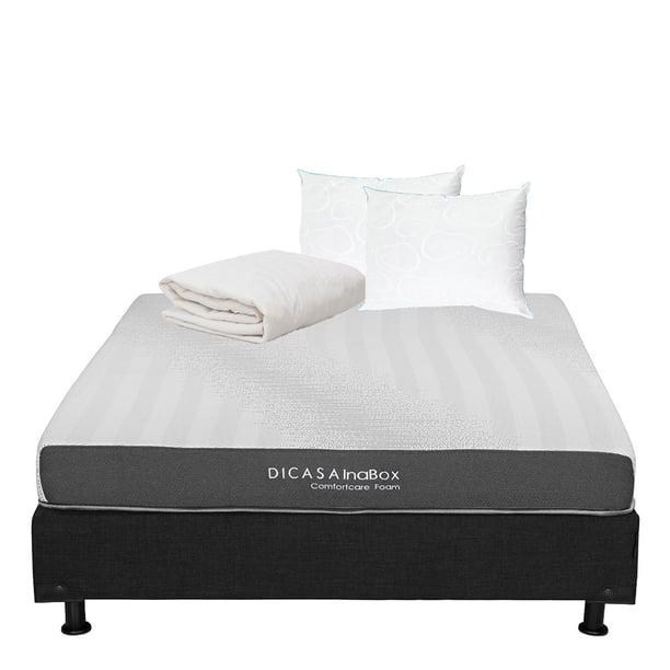 Colchón Matrimonial en caja Restonic con Base y 2 Almohadas Osos