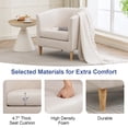 thumbnail image 4 of Modern Barrel Accent Chair, Upholstered Fabric Armchair with Thick Cushion and Wood Legs, Cozy Reading Chair for Living Room Bedroom Small Spaces (1PC, Off-White), 4 of 10