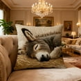 thumbnail image 6 of Sleepy Donkey Pillow Cover, 2D Printed Linen Throw Pillowcase, Farmhouse Animal Decorative Pillow for Sofa or Bed, Soft Non Embroidered Home Accent for Living Room or Bedroom, 6 of 9