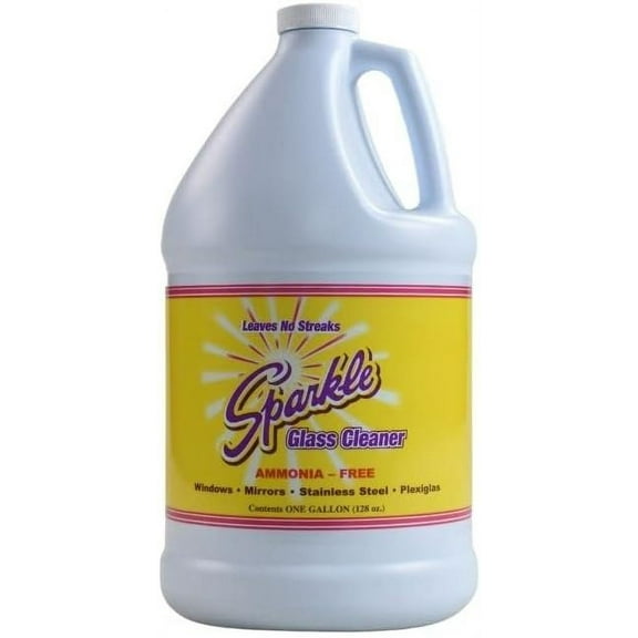Sparkle Glass Cleaner Spray Refill Bottle, Ammonia-Free Glass Cleaner, Leaves No Streaks, One Gallon Refill Bottle, 128 Ounce Pack of 1