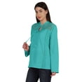 thumbnail image 5 of Moomaya Womens Mandarin Collar Tunic Full Sleeve Summer Plain Cotton Top, 5 of 7