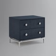 thumbnail image 4 of Nicole Miller Daenerys MDF Side Table, 2 Drawers, Navy/Chrome, 23.7L x 16W x 21H, 4 of 10
