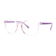 Kid Girls Colorful Round Horn Rim Blue Light Filter Computer Glasses Purple