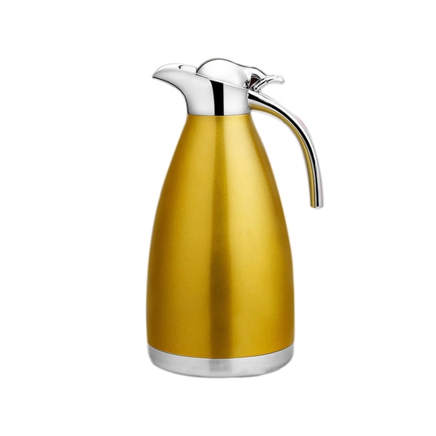 Botella de agua de acero inoxidable con aislamiento térmico, ideal para el hogar y restaurantes (botella térmica de doble capa de 2.0 L, color champán)