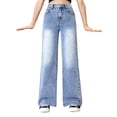 thumbnail image 3 of EnJoCho Girls High Waist Vintag𝖾 Baggy Jeans Wide Leg Denim Pants Casual Solid Streetwear Trendy Pocket Pants Spring Fashion Comfort Oversized Chic Teen Bottoms, 3 of 9