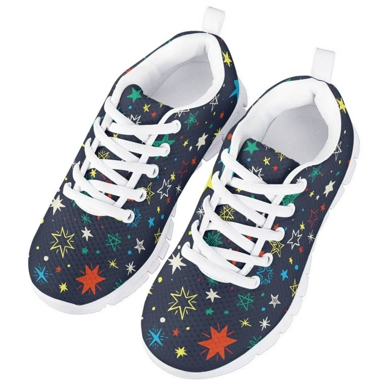 Pzuqiu Universe Star Running Size 5 Breathable Girls Tennis Shoes Lightweight Walking Shoes Sport Lace Up - Walmart.com