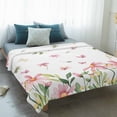 thumbnail image 4 of Pink Spring Floral Blanket Soft Cozy Warm Throw Blanket for Couch, Plush Fuzzy Flannel Fleece Blankets for Sofa, Pastoral Flowers Farmhouse Bed Blankets Lightweight Gifts for Women, 50"x80", 4 of 9