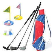 Kids Golf Clubs Set, Exercise N Play Deluxe Happy Young Golfer Sports Kit, 15 Piece Set of Kids Physical and Mental Development