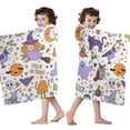 thumbnail image 4 of Halloween Cute Trick or Treat Characters Hooded Bath Towel，50"x30" for Ages 3 To 12 Kids, Quick Dry Lightweight Soft Microfiber Hood Beach Towel Cover Up for Kids, 4 of 7