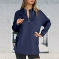 thumbnail image 2 of UJNDER Women's Fall Winter Half Zip Hoodies for Women High Neck Pullover Casual Navy XL, 2 of 4