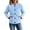 Light Blue, variant on Quilted Bomber Jackets Women Band Collar Button Down Wave Quilted with Pockets Fall Winter Warm Casual Lightweight Padded Coat,S-3XL