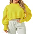 thumbnail image 2 of Ladies‘ Solid Color Knit Sweater with Long Sleeves and Loose Fit, 2 of 9