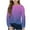 Purple, variant on Qingpeng Girls Casual Twist Front Lightweight Crewneck Long Sleeve Crop Tops Pullover Tees