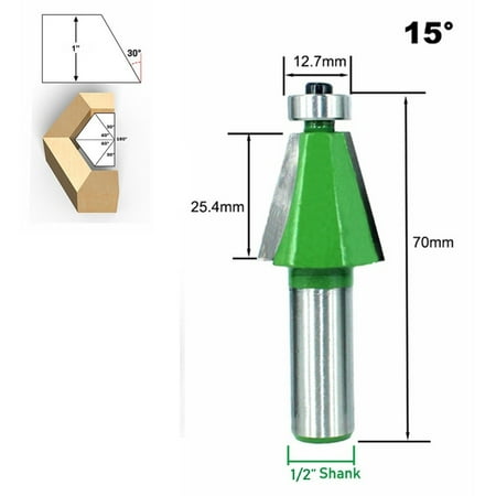 

1/2In Shank Chamfer Router Bit 11.25 15 22.5 30 45Degree Milling Cutter For Wood