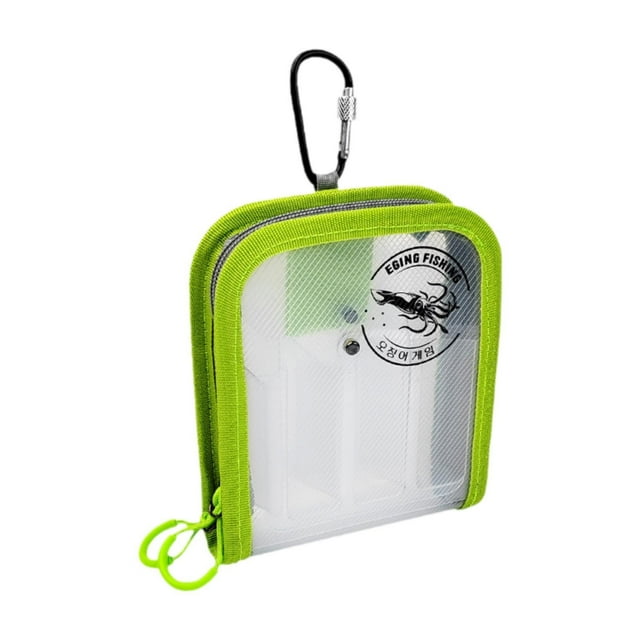 Almencla Boîte à Appâts Transparente Visuelle Double Fermeture Éclair Verte