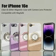 thumbnail image 7 of For iPhone 16e Magnetic Glitter Case Compatible with MagSafe,Full Protection Slim Shockproof Anti-Scratch Case with Camera Lens Protector Logo View Dust-Proof Cover for Women, 7 of 7