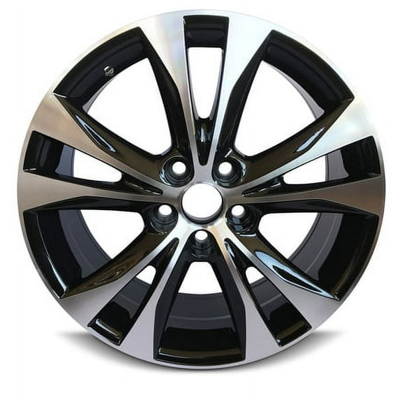 For 2013-2015 Toyota Rav4 18 Inch Black Machine Face (Diamond Cut) Black Rim - OE Direct Replacement - Road Ready Car Wheel