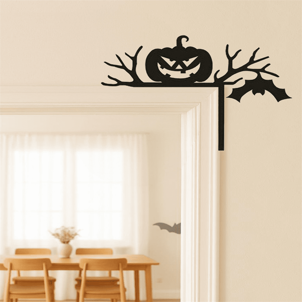 Mysterious Black Silhouette Door Decor Spooky Halloween Hanging Ornaments Gothic Window Frame for Party Home Outdoor Decoration