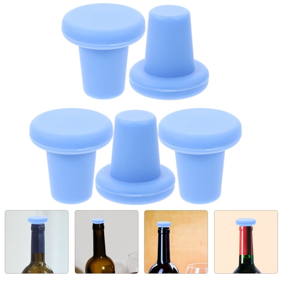WHAMVOX 5Ud Tapones De Silicona Azul Para Con Sello Hermético Y Acabado Para Vino