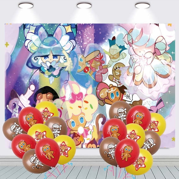 Cookie Run Backdrop Balloons Banner Party Decorations Taspestry Wall Decor Background Poster Supplies