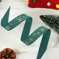 thumbnail image 6 of Metallic Christmas Ribbon with Reindeer and Snowflake Patterns, Gift Wrapping Ribbon for Tree Decorations, Flexible Polyester Ribbon for Holiday Crafts and Packages(Green,B), 6 of 7
