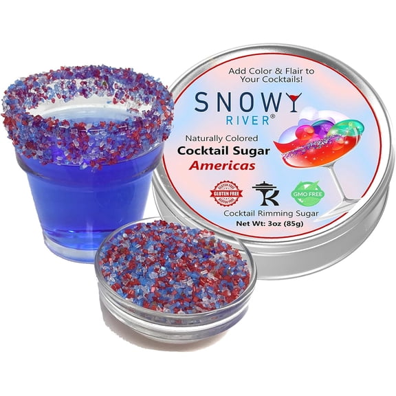 Cocktail Sugar Rimmer Blends, Naturally Colored Sugar for Margaritas, Cocktails  Baking, Glass Rimmer, Sanding Sugar, Gift Tin (Americas)