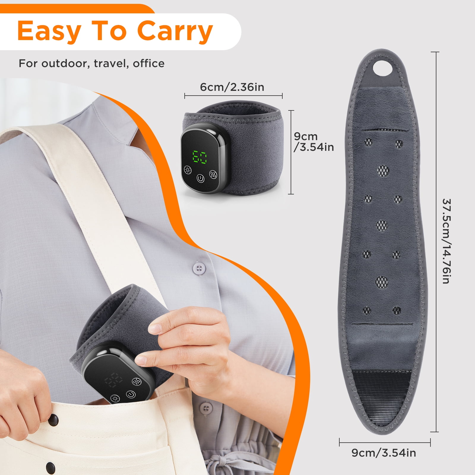 Wrist Heating Pad Wrap Massage, Heated Wrist Massager with 5 Heats and 3 Vibrations, Electric Heating Pads for Wrist, Auto Shut Off, Left Right Hand, Gifts for Family Travel