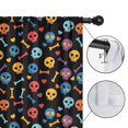 thumbnail image 4 of Blackout Kids Curtains,Black Colorful Skull Bone Pattern Childrens Insulated Curtains Set Of 2,Bedroom Essentials,Toddler Room Decor 42x84in(106x213cm), 4 of 5